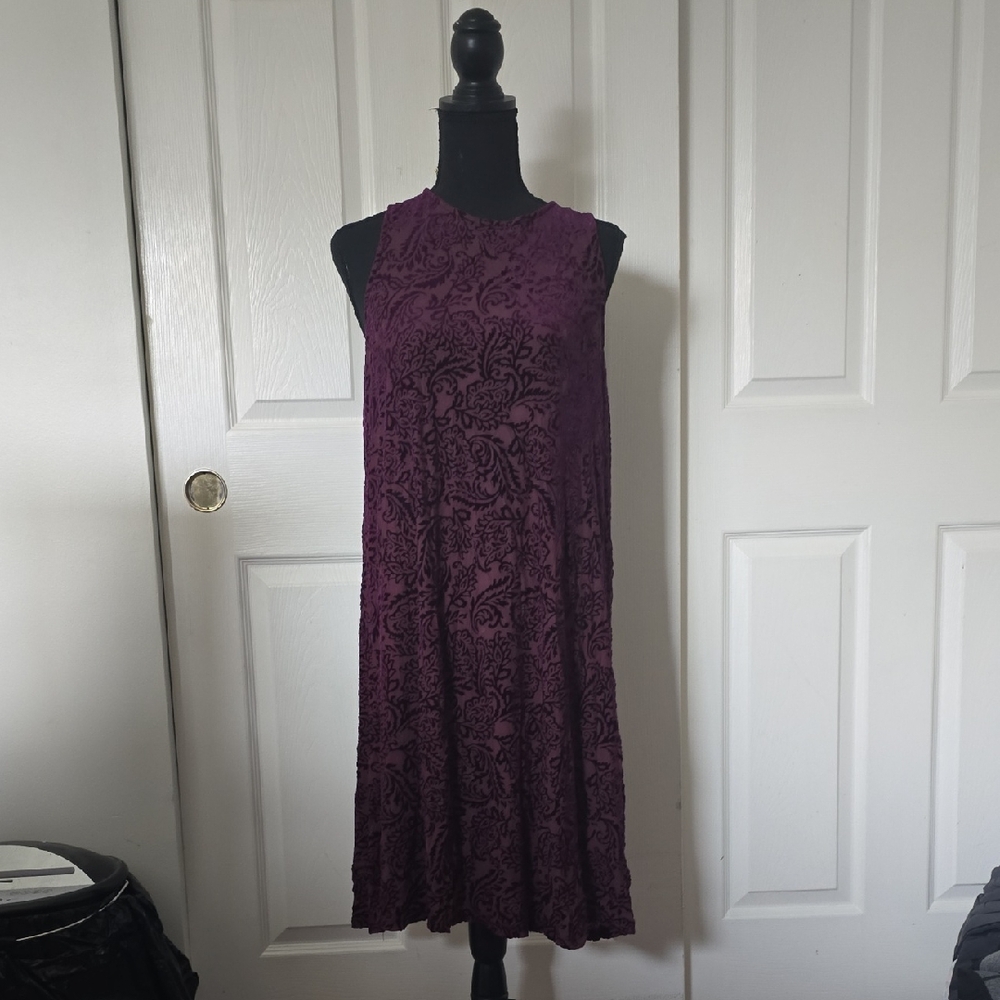Simply Styled Plum Patterned Midi Dress